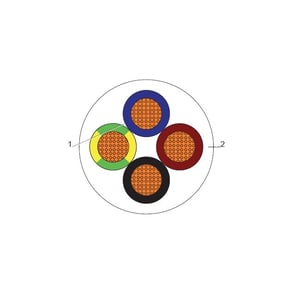 BAHRA CABLES - Flexible Cable, 4x10mm, 300-500V, White - 91.44 Meter/Roll