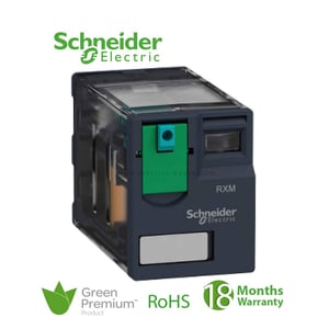 SCHNEIDER - Miniature Plug-In Relay, Zelio RXM 4 C/O 12 V DC 6 A