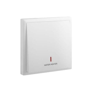LEGRAND - Double Pole Switch Eloe, 1 Gang, 1 Way + Neon + 1 Earth + "Water Heater", 20A, 250V, White
