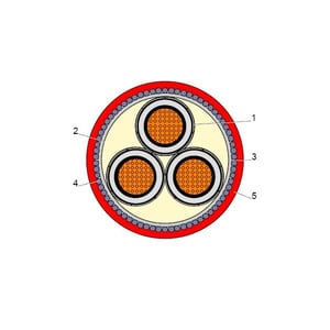 بحرة - كيبل XLPE نحاس - 3x300/25 - مسلح SWA - جهد متوسط 15KV - CWS IEC 60502-2 FR-IEC 60332-1