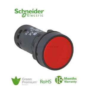 SCHNEIDER - Push Button, Spring Return, Red, 1Nc
