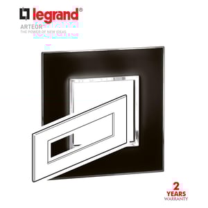 LEGRAND - Plate 8Mod w/ Support Frame BS, Mirror Black Arteor