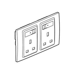 LEGRAND - Single Pole Socket Outlet Mallia Senses, BS, Switched, 13A 240V, 2 Gang, Matt Black