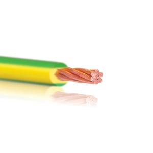 BAHRA CABLES - Power Cable Low Voltage LS0H-XL, H07Z-R, 1x35mm, 450/750 V, Green/Yellow - BS EN 50525-3-41 (Formerly BS 7211:1998)