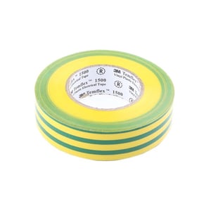 3M - Temflex 1500 Vinyl Electrical Tape, 3/4 Inch x 30 Feet, Green Yellow
