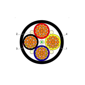 BAHRA CABLES - Power Cable Low Voltage, XLPE Copper, 4x50mm, 600/1000V, Black - RM IEC 60502-1 FR-IEC 60332-3.24