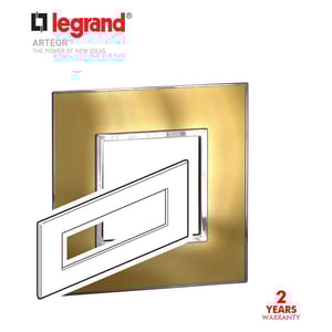 LEGRAND - Plate 8Mod w/ Support Frame BS, Gold Brass Arteor