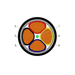 بحرة - كيبل XLPE نحاس - 4 خطوط - مقاس 120 مم - مسلح STA - أسود - 600/1000 فولت