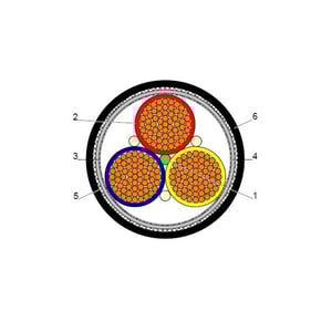 بحرة - كيبل XLPE نحاس - 3 خطوط - مقاس 240 مم - مسلح STA - أسود - 600/1000 فولت