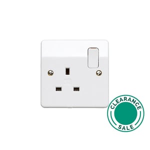 تصفية لوجيك - مقبس، 13A، 1 مجموعة، DP، مفاتيح، أبيض، MK LOGIC