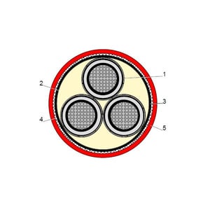 بحرة - كيبل XLPE الومينيوم - 3 خطوط - مقاس 500/35 مم - مسلح STA - جهد متوسط 15KV - CWS