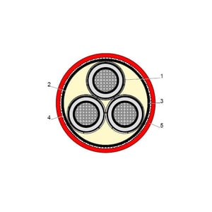 بحرة - كيبل XLPE - ألومينيوم - 35/300x3 مم  - مسلح STA - جهد متوسط 15KV