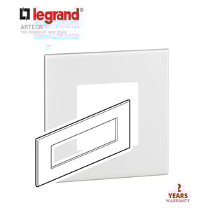 LEGRAND - Plate 8Mod w/ Support Frame BS, White Arteor