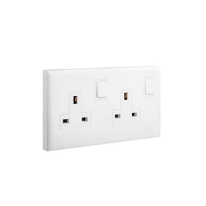 ليجراند - مقبس Belanko S، BS، 13A، 250V، مجوز، مفتاح قطبي مزدوج مع USB A + C بقدرة 27W، أبيض