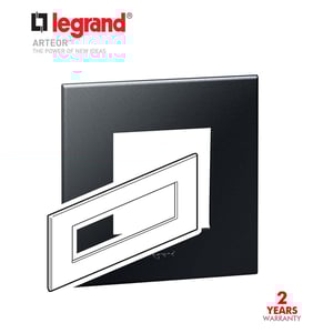 LEGRAND - Plate 8Mod w/ Support Frame BS, Graphite Arteor