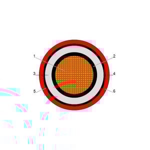 بحرة - كيبل XLPE نحاس - خط واحد - مقاس 185 مم  - أحمر - 15000 فولت