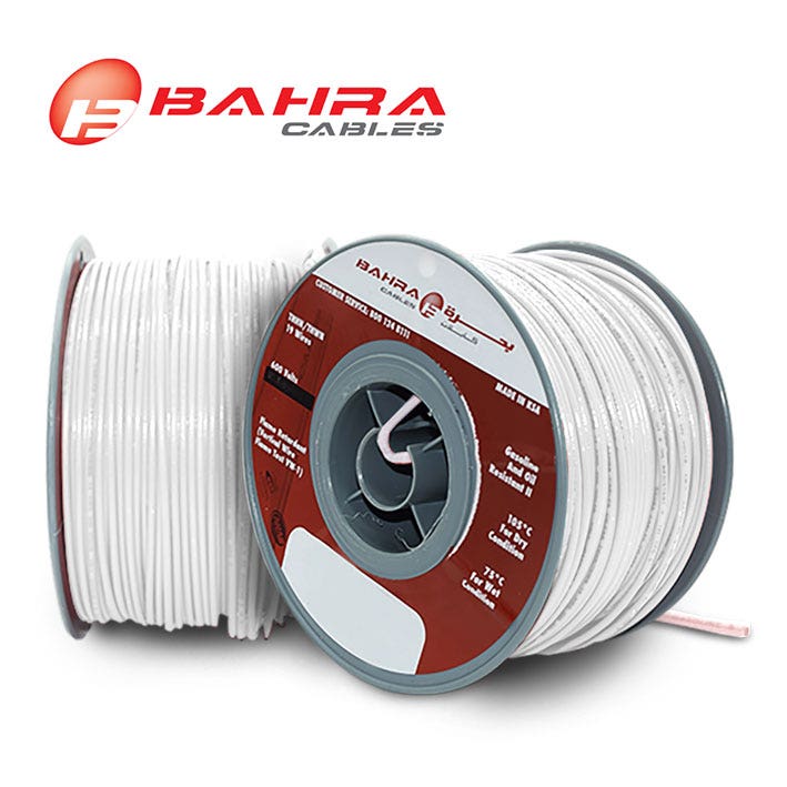بحرة - سلك كهربائي نحاس - المواصفات الأمريكية - THHN - مقاس 10 AWG - أبيض - 600 فولت - 152.44 متر - 5