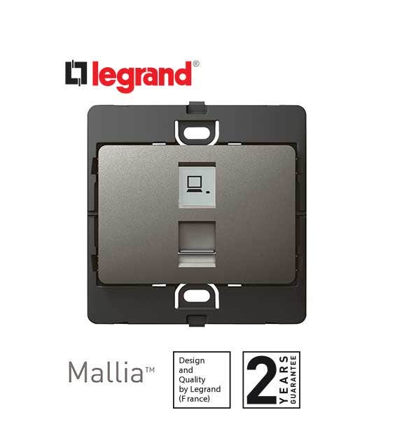 ليجراند - فيش بيانات مفرد ماليا - RJ45 - فضي غامق - 2