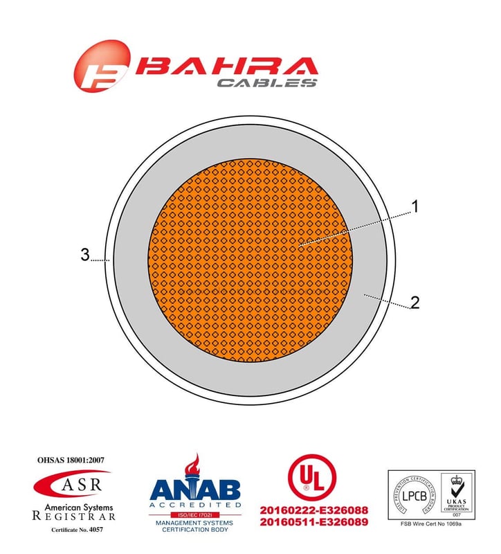 بحرة - سلك كهربائي نحاس - المواصفات الأمريكية - THHN - مقاس 12 AWG - رمادي - 600 فولت - 152.44 متر - 4