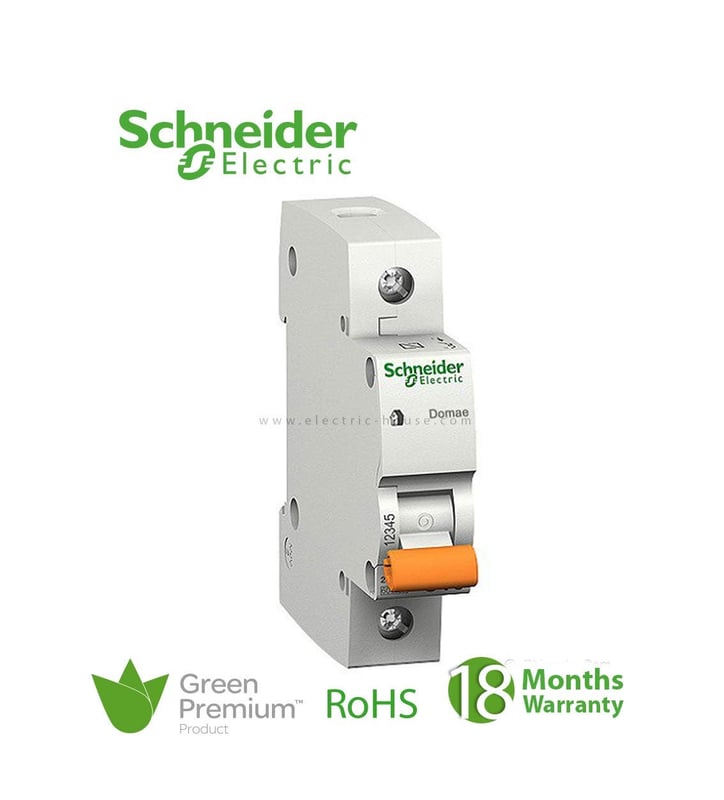 شنايدر - قاطع فرعي 1 خط - 25 أمبير - Domae, 1P, 25A, C Curve, 6000A - 2