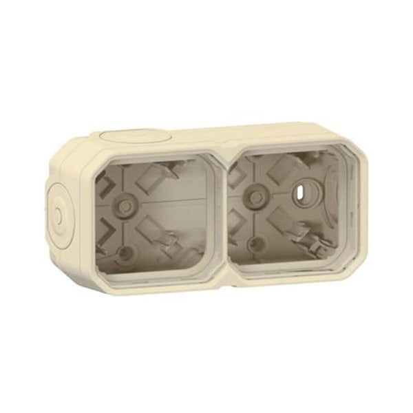 LEGRAND - Surface Box Plexo, IP55, 2 Gang + Membrane gland, Horizontal and Vertical, Beige - 3