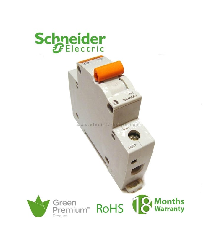 شنايدر - قاطع فرعي 1 خط - 20 أمبير - Domae, 1P, 20A, C Curve, 6000A - 2