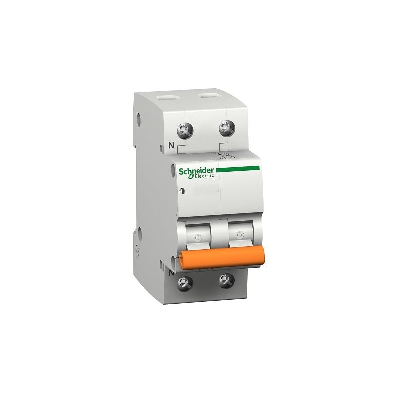 شنايدر - قاطع فرعي 2 خط - 20 أمبير - Domae, 2P, 20A, C Curve, 6000A - 2