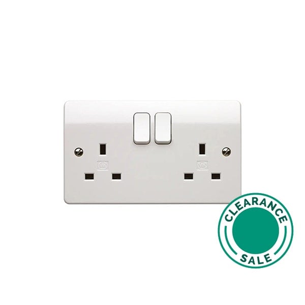 تصفية لوجيك - مقبس، 13A، DP، 2G، مفاتيح، أبيض، MK LOGIC - 2