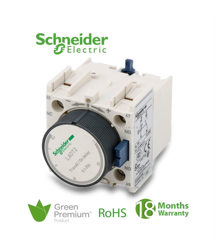 SCHNEIDER - Tesys D, Time Delay Auxiliary Contact Block, 1 No + 1 Nc Screw Clamp Terminals + U30:U35 - 2