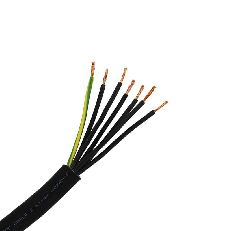 TOP CABLE - Rubber Cable, Copper 7x1.5mm, 450/750V, Black - 2