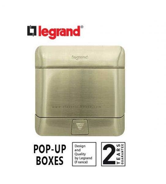 LEGRAND - Pop-Up Box to Be Equipped, 3 Modules, Brushed Stainless Steel Finish - 3