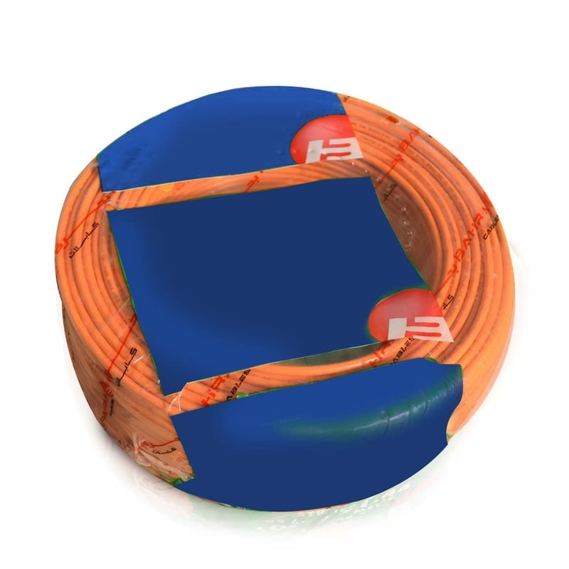 بحرة - سلك كهربائي نحاس مرن - المواصفات البريطانية - NYA - مقاس 6 مم - برتقالي - 450/750 فولت - 91.44 متر - 2