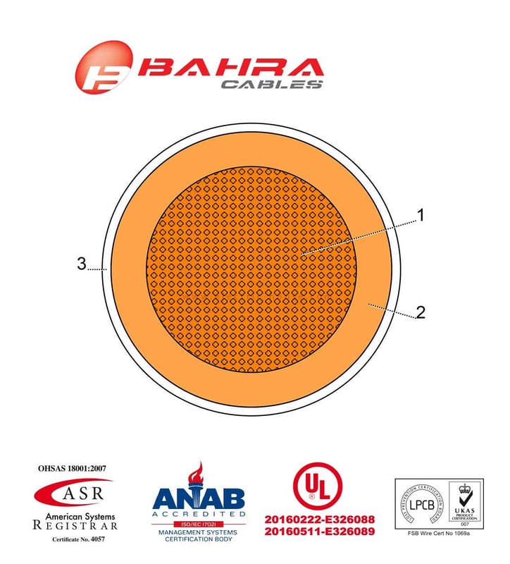 بحرة - سلك كهربائي نحاس - المواصفات الأمريكية - THHN - مقاس 12 AWG - برتقالي - 600 فولت - 152.44 متر - 4