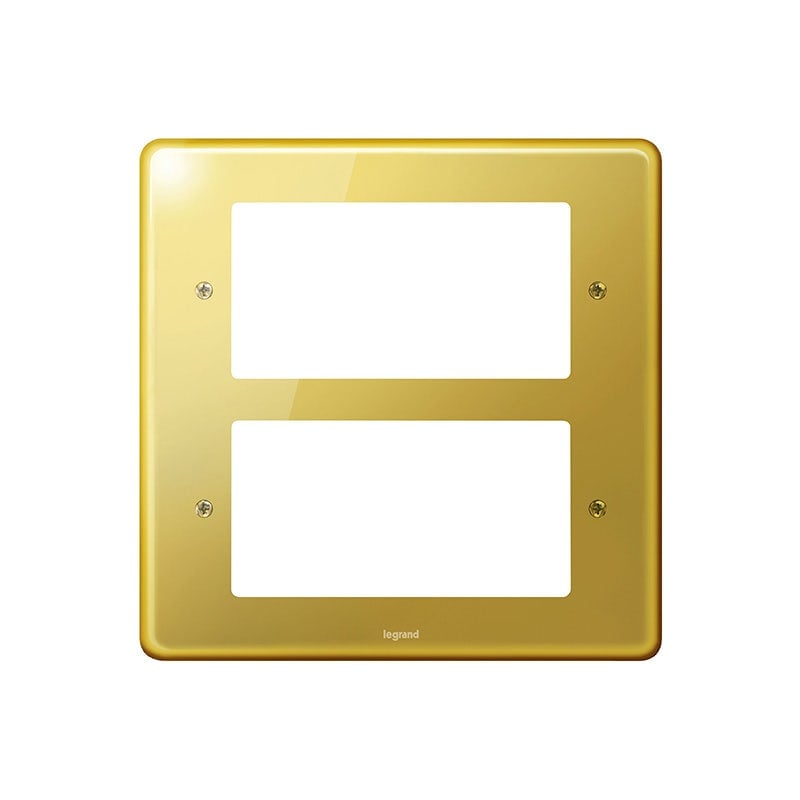 LEGRAND - Front Plate Synergy Authentic, 2x2 Gang, for 8 Arteor Modules Mechanisms, Glossy Gold - 2