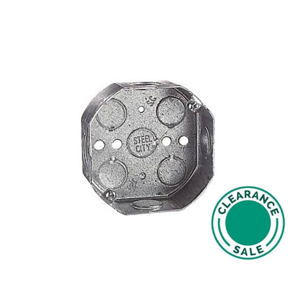 تصفية ستيل سيتي - صندوق، ثماني الأضلاع، 4 بوصة، 2-1/8 بوصة عميقة، 3/4 بوصة KO - 2