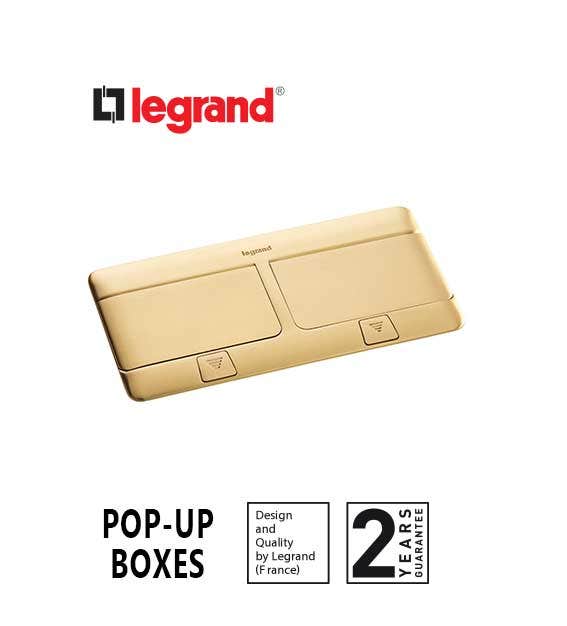 LEGRAND - Pop-Up Box to Be Equipped, 2 x 4 Modules, Brushed Brass - 2