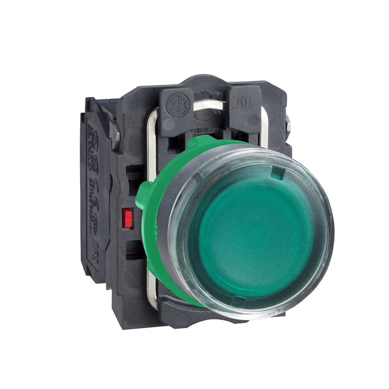 SCHNEIDER - Green Flush Complete Illum Pushbutton ˜22 Spring Return 1No + 1Nc 220-240V - 2