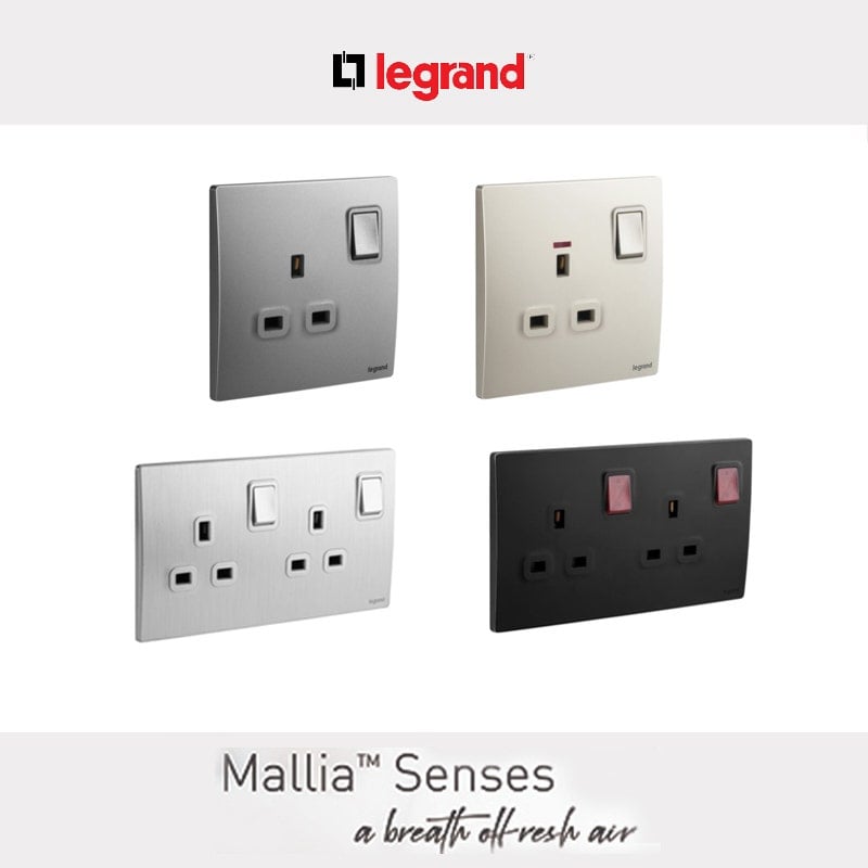 MALLIA SENSES - British Standard Double Pole Socket Outlets 13A - 3