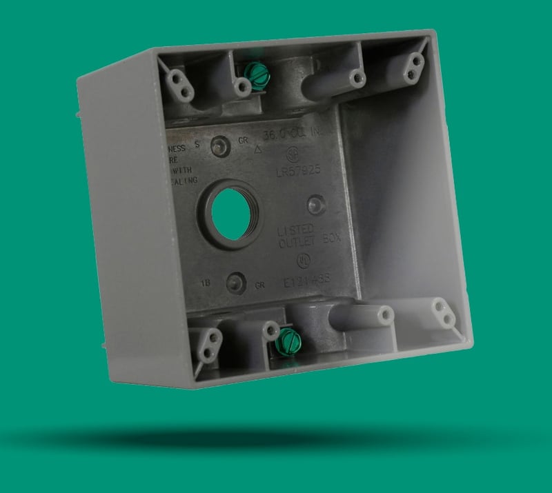 CROUSE HINDS - Box Water Proof 2G - 3/4" Hole 2 5/8" Deep, Grey - 5 Hole - 3