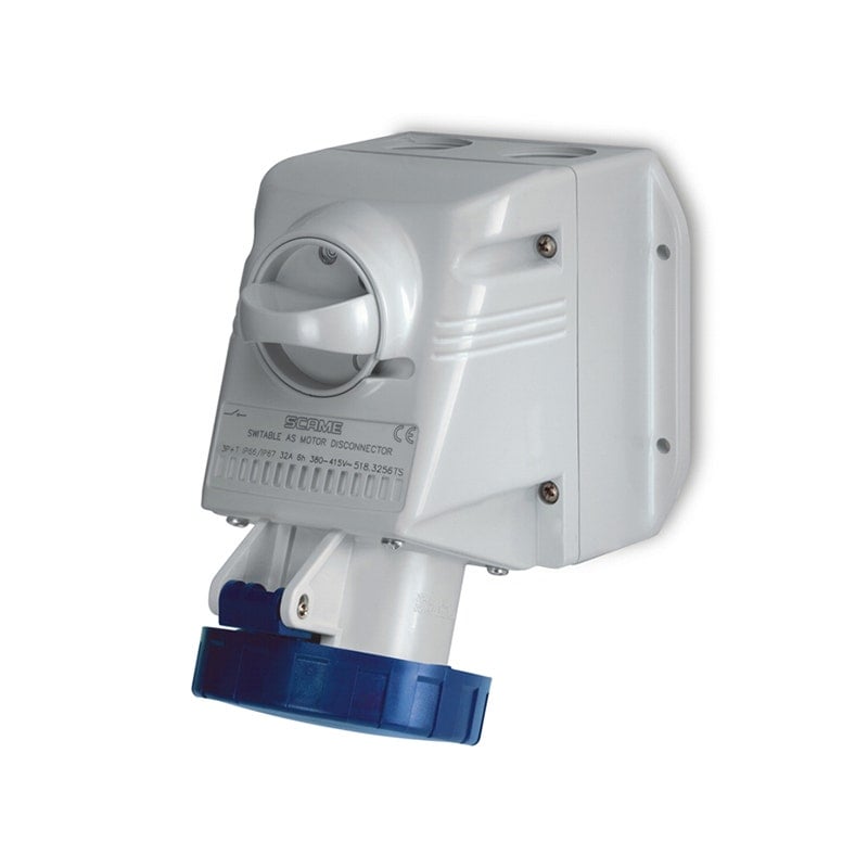 سكامي - مقبس تثبيت سطح، 16A، 2P+E، 6h، 200-250V، 60Hz، 50Hz، أطراف لولبية - 2