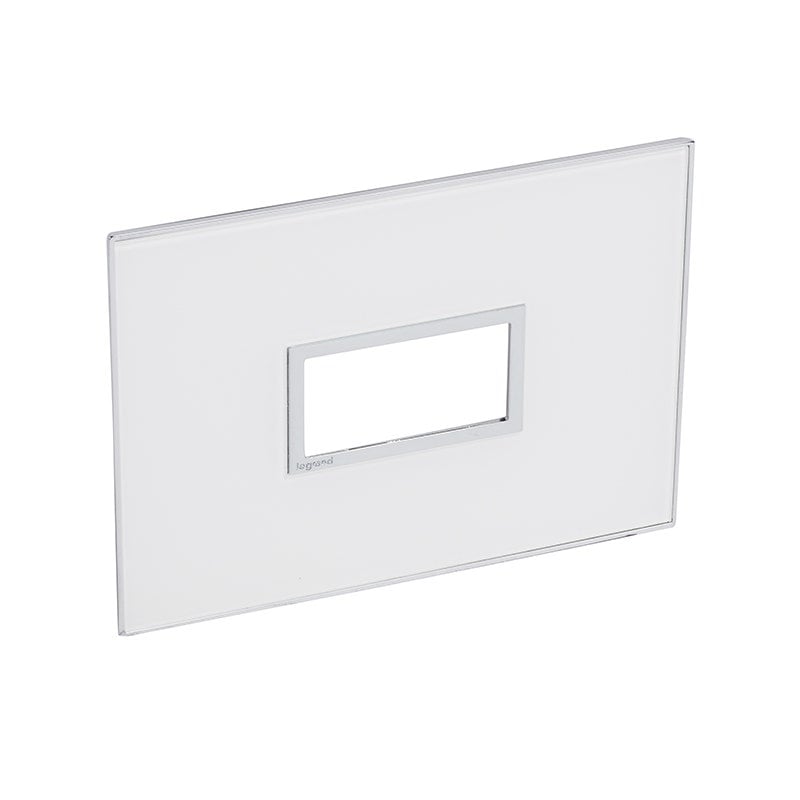LEGRAND - Plate Arteor, Italian/US, 1 Module, Square, Vertical, 2"x4", Mirror White - 2
