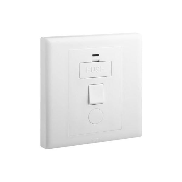 LEGRAND - Fused Connection Unit Eloe, 1 Gang, 13A, Switched + Neon + Cord Outlet, White - 2