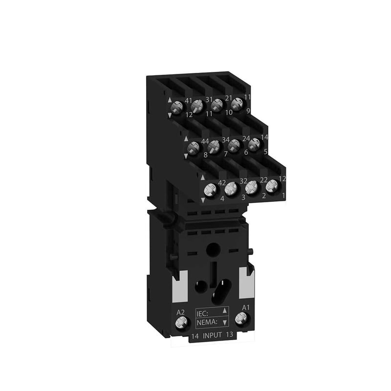 SCHNEIDER - Socket RXZ, Separate Contact, 10 A, < 250 V, Connector, For Relay RXM4 - 2