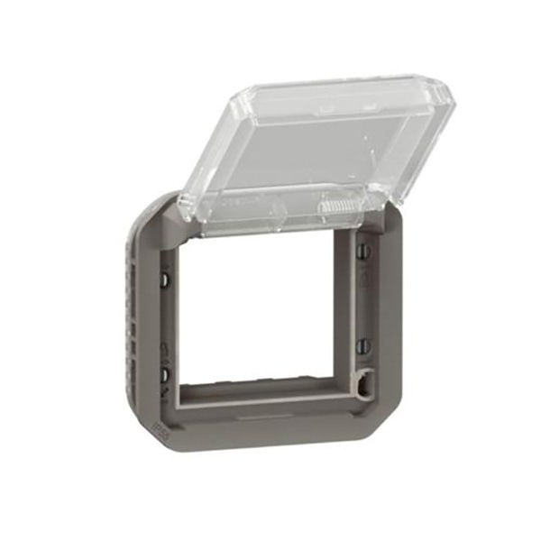 LEGRAND - Mosaic Adaptor Plexo, IP55, for 2 Module, with Transparent Flap, Mechanism, Anthracite - 3