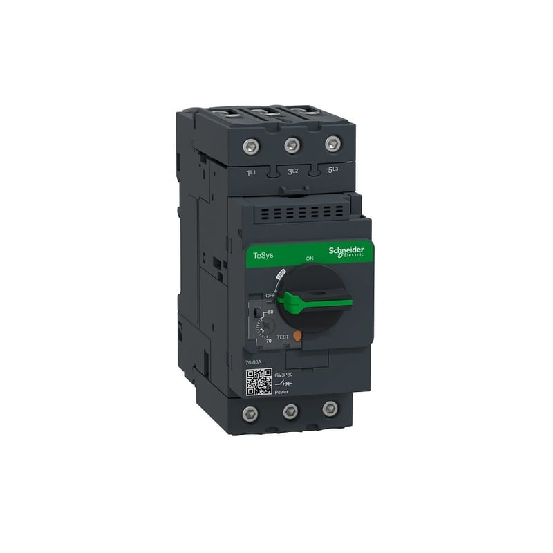 SCHNEIDER - Motor Circuit Breaker, TeSys Deca Frame 3, 3P, 70-80A, Thermal Magnetic, EverLink Terminals - 2