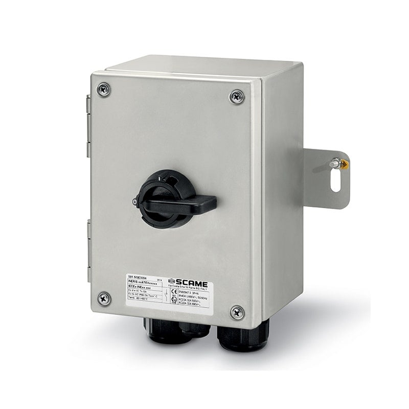 SCAME - Enclosed Switch Disconnector, 63A, 3/4P, IP66, 201x270x160mm, II 2GD, Explosion-Proof, Anti-Corrosion Treated Steel and Electrostatic Coated - 2