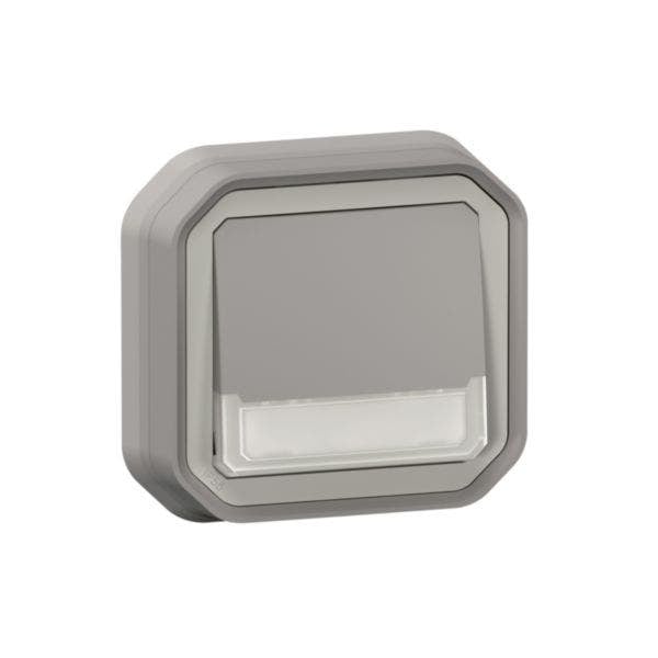LEGRAND - Push-Button Plexo, IP55, Changeover + Locator + Label Holder, 10A, Flush Mounting, Grey - 3