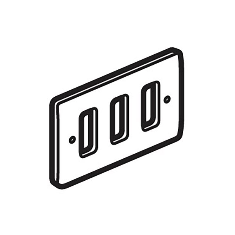 LEGRAND - Front Plate Synergy Authentic, 2 Gang, for 3 Grid Module, Glossy Gold - 2