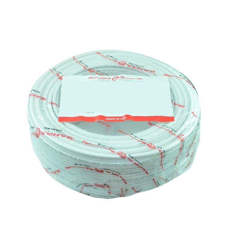 BAHRA CABLES - British Standard, LSOH NYA Wire, 1X1.5mm, 450/750V, White - 2