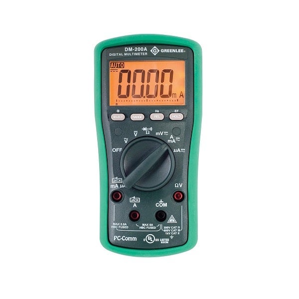 جرينلي - جهاز قياس متعدد رقمي - تيار متردد/تيار مستمر - 8 أمبير - 1000 فولت (DM-200A) - 2